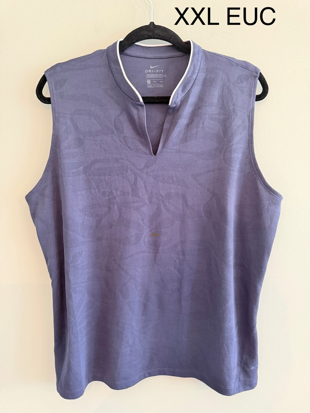 Nike Dri-Fit Sleeveless Golf Polo in Slate Blue